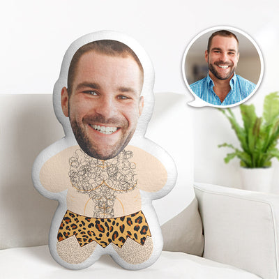 Caveman Custom Face Minime Teddy Pillow Personalized Photo Minime Doll Father's Day Personalized Gifts