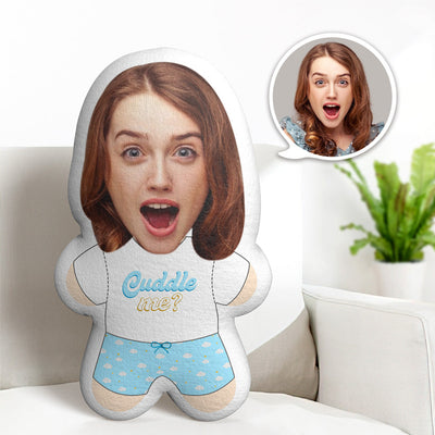 Custom Face Minime Teddy Pillow Cuddle Me Girl Personalized Photo Minime Doll
