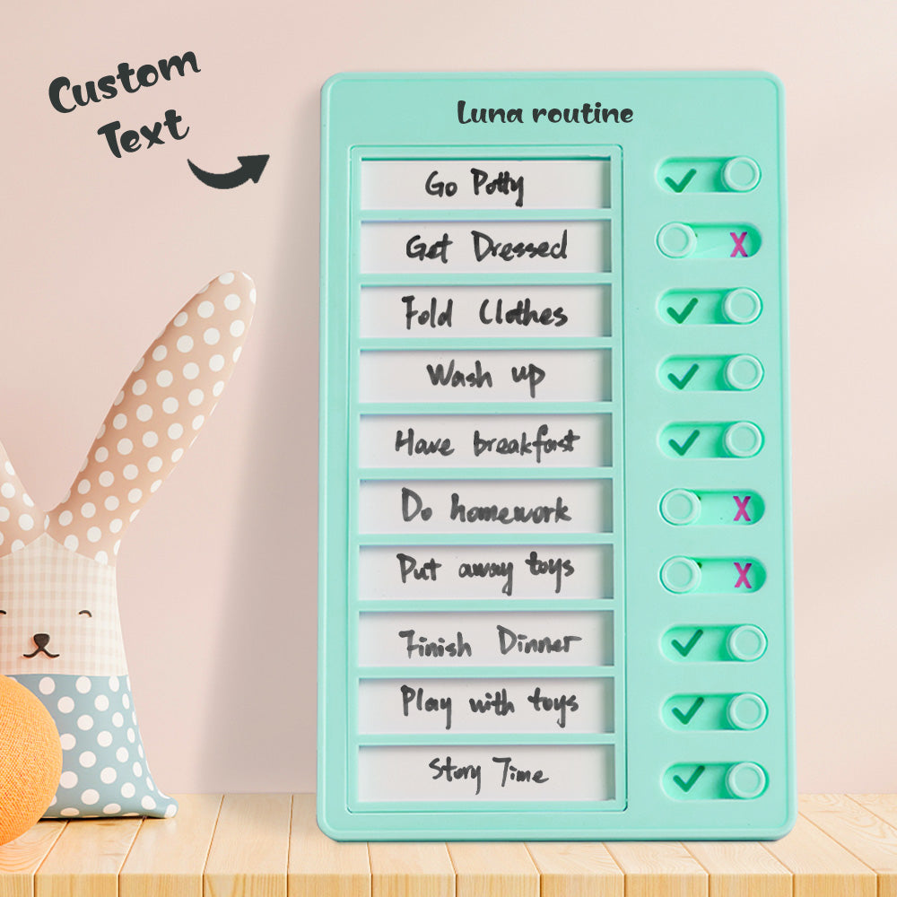 Custom Name Dry-erase Daily Routine Chart Gifts for Children