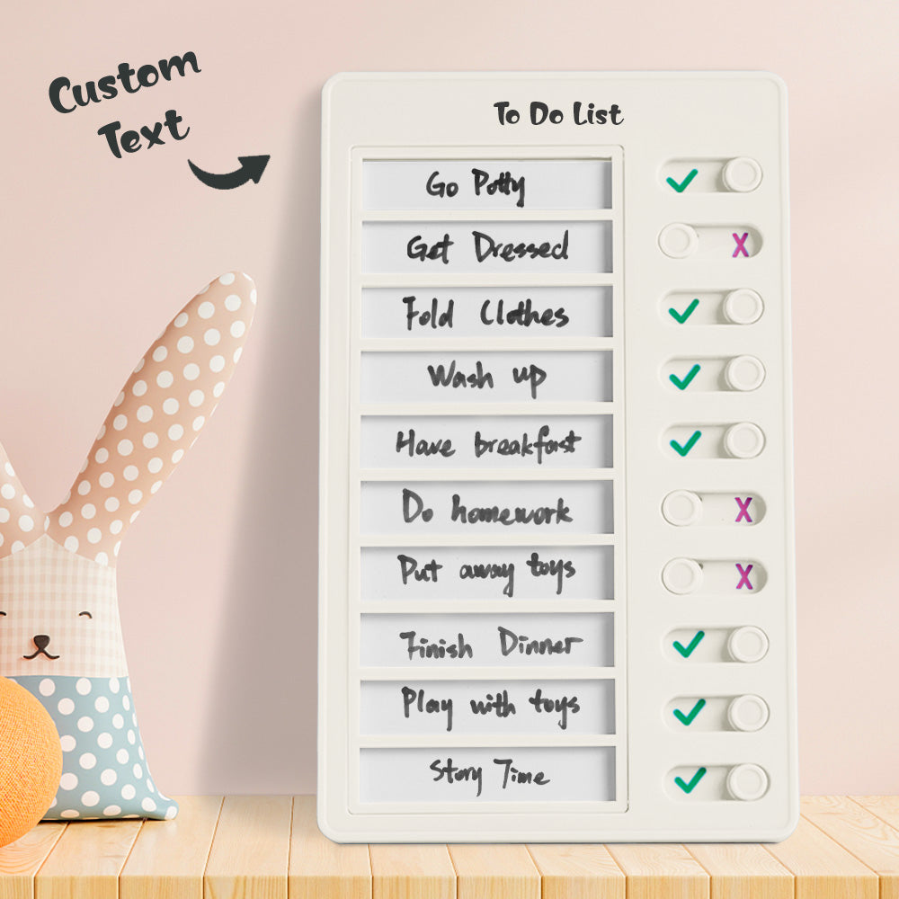 Custom Name Dry-erase Daily Routine Chart Gifts for Children