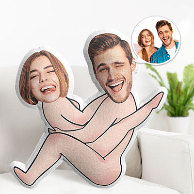 Custom Couple Pillow Valentine's Day Gifts Face Pillow Sitting Naked Couple - mysiliconefoodbag