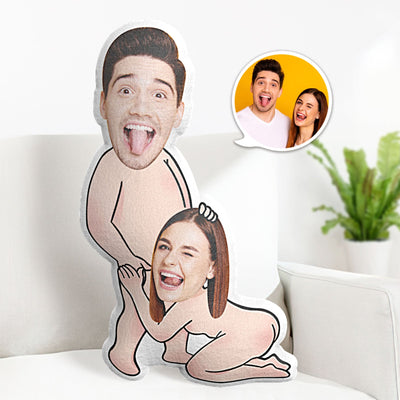 Custom Couple Pillow Valentine's Day Gifts Face Pillow Kneeling Couple - mysiliconefoodbag