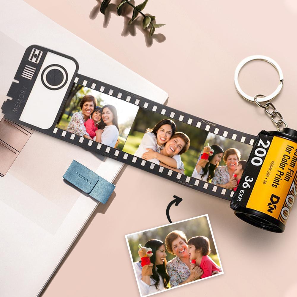 Custom Colorful Camera Roll Keyring - Family