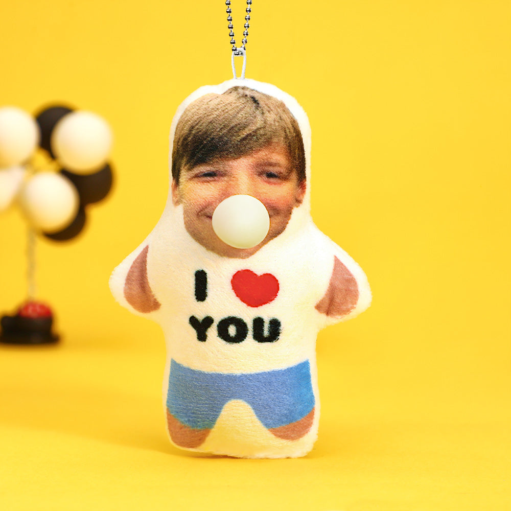 Custom MINIME Pillow Keychain with Bubble Squeeze Pocket Hug Valentine's Gifts