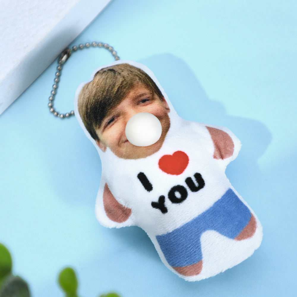 Custom MINIME Pillow Keychain with Bubble Squeeze Pocket Hug Valentine's Gifts