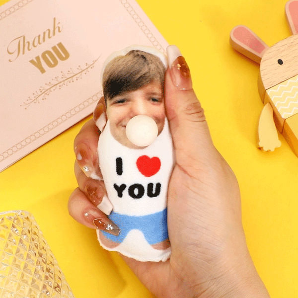 Custom MINIME Pillow Keychain with Bubble Squeeze Pocket Hug Valentine's Gifts - mysiliconefoodbag