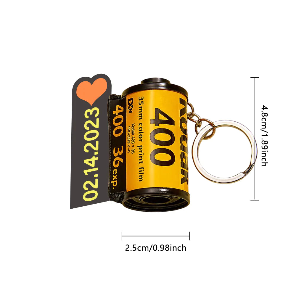 Custom Photo and Name Film Roll Keychain Personalized Camera Keychain Film Gifts for Lover