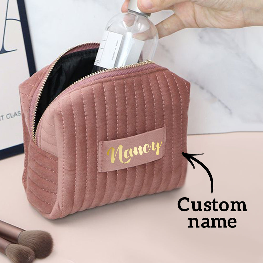 Personalized Makeup Bag Custom Travel Toiletry Bag for Wedding or Birthday Gift