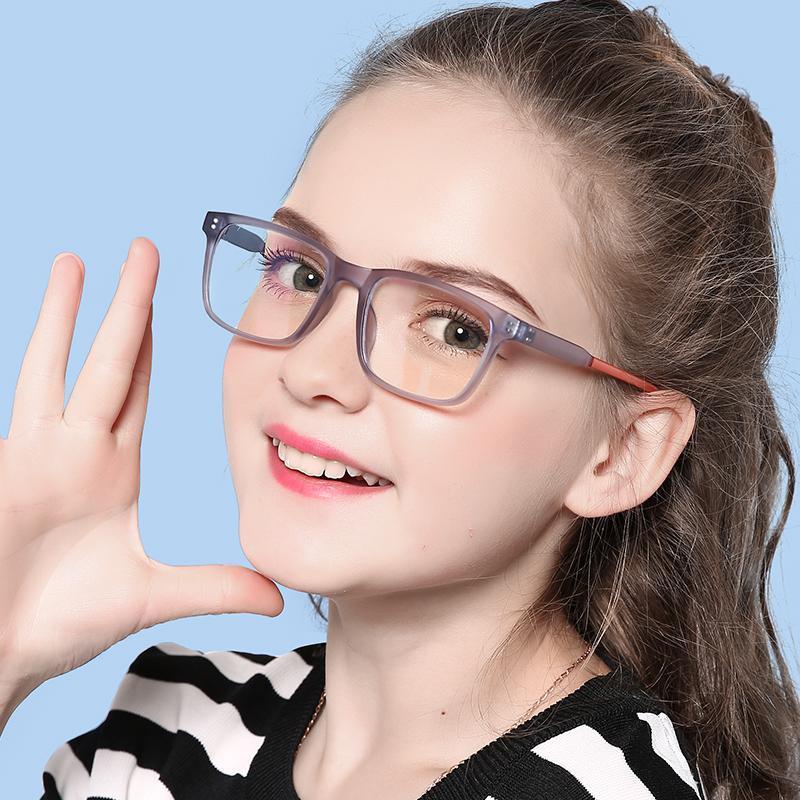 Elves - (Age 7-12)Children Blue Light Blocking Computer Reading Gaming Glasses-Matte Transparent Brown