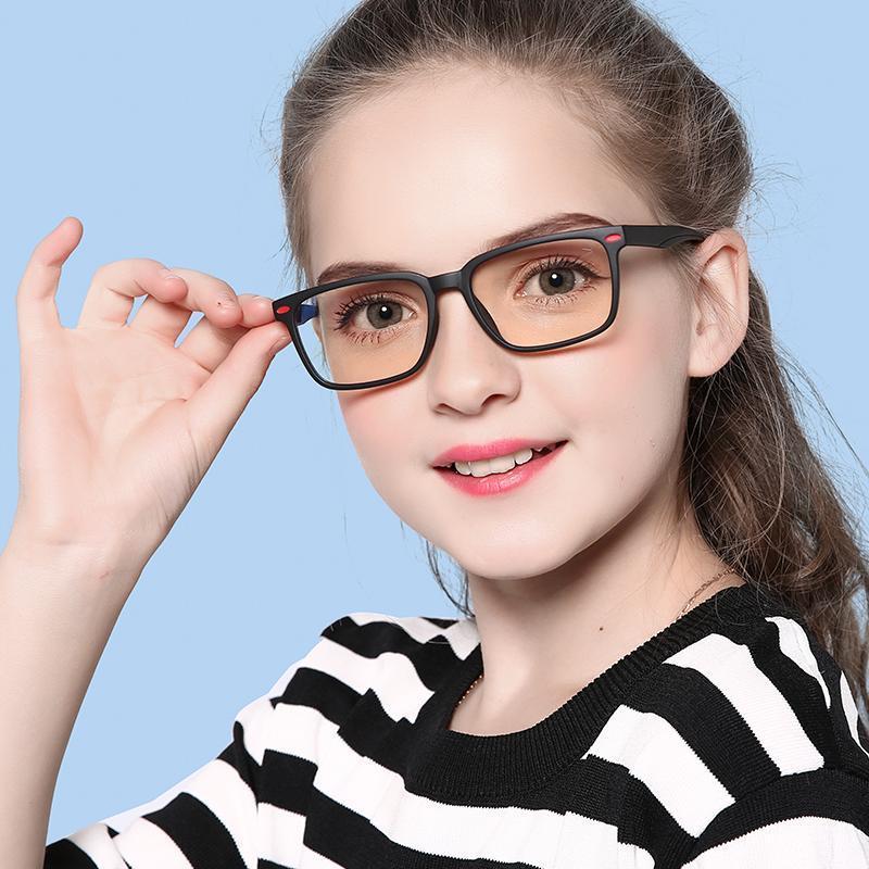 Angle - (Age 7-12)Children Blue Light Blocking Computer Reading Gaming Glasses-Matte Transparent Violet