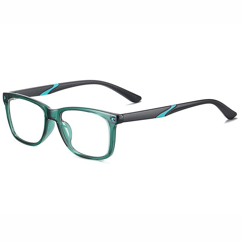 Wise - (Age 7-12)Children Blue Light Blocking Computer Reading Gaming Glasses - Bright Ink Green