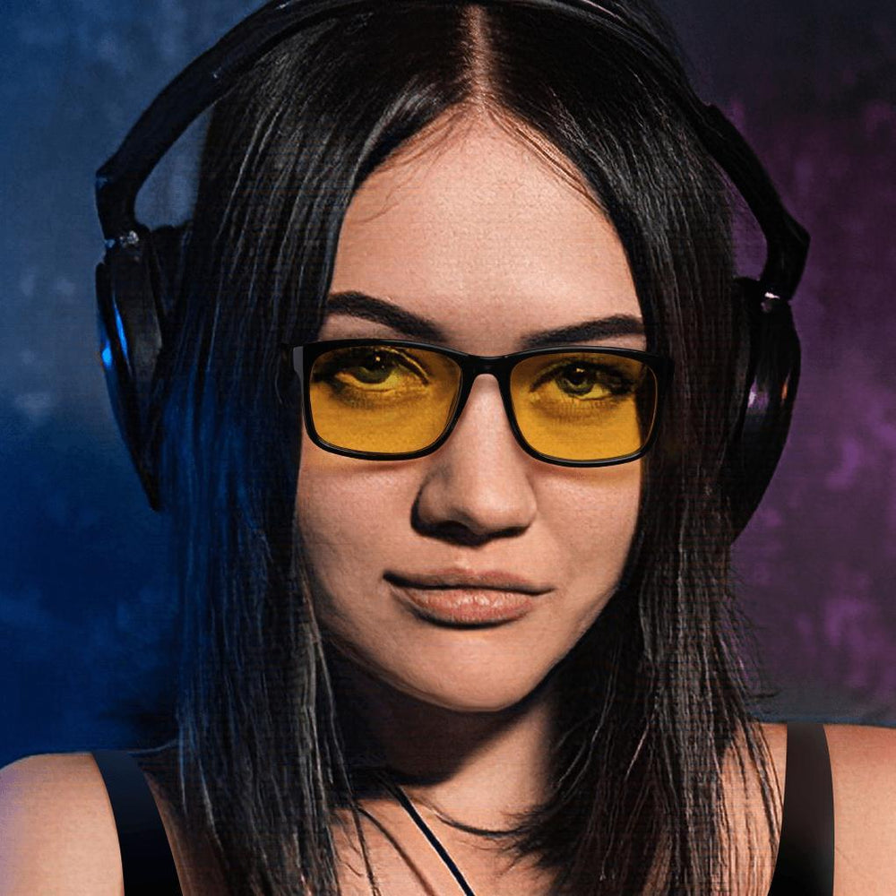 Blizzard - Adults Professional Gaming Glasses Blue Light Blocking Glasses - Matte Black