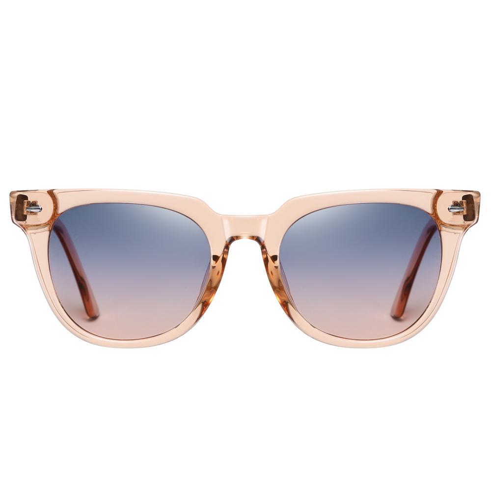 Duncan - Classic UV400 Protective Polarized Beach Sunglasses - Transparent Tea/Blue Pink