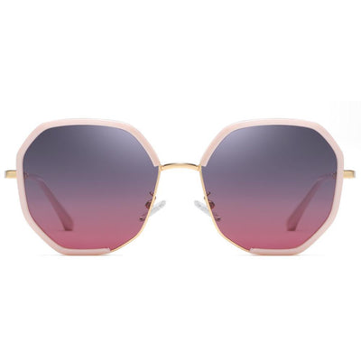 Celebrity - Street Shot Trendy Stylish Polarized Sunglasses - Bright Gold/Grey Red