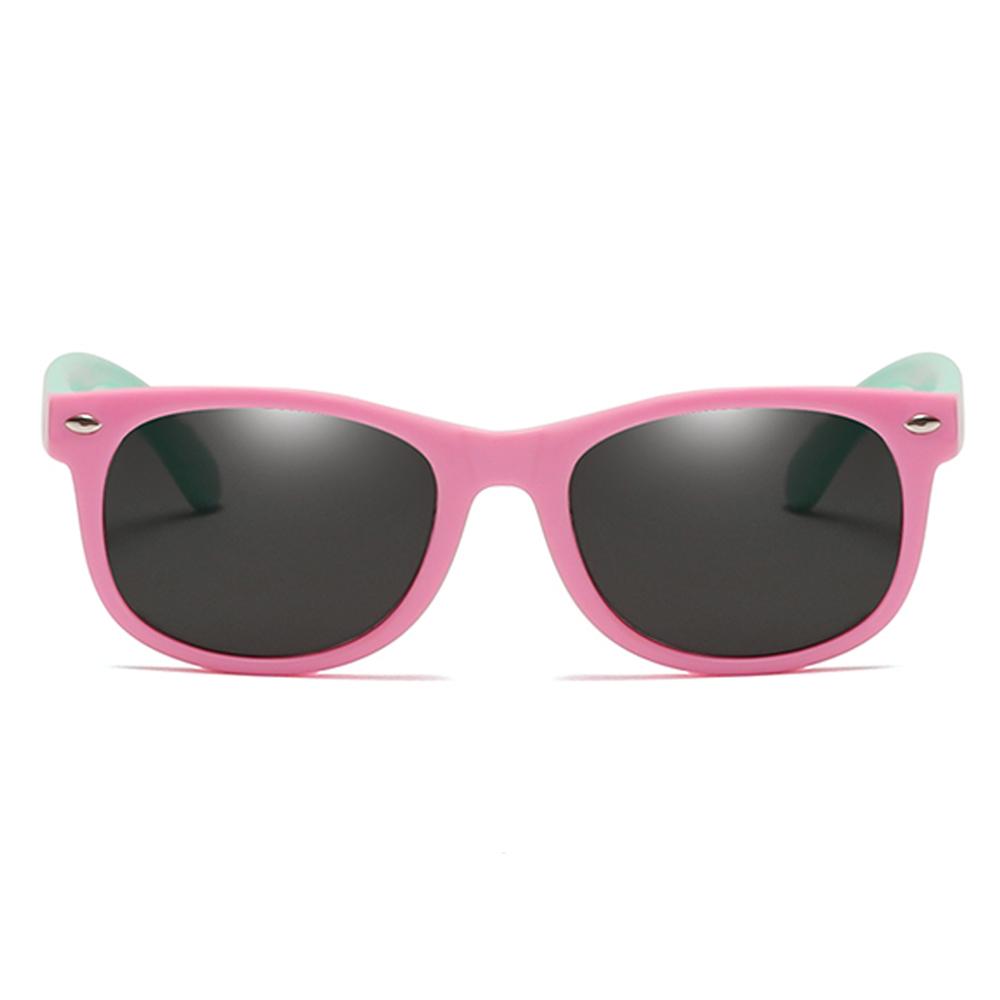 Rainbow - (Age 3-12)Kids UV400 Protective Polarized Sunglasses-Pink&Light green