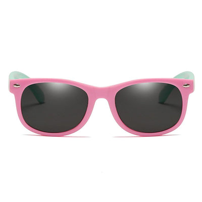 Rainbow - (Age 3-12)Kids UV400 Protective Polarized Sunglasses-Pink&Light green