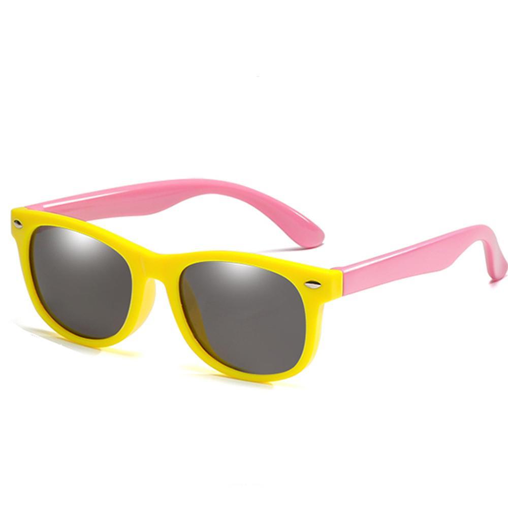 Rainbow - (Age 3-12)Kids UV400 Protective Polarized Sunglasses-Yellow&Pink