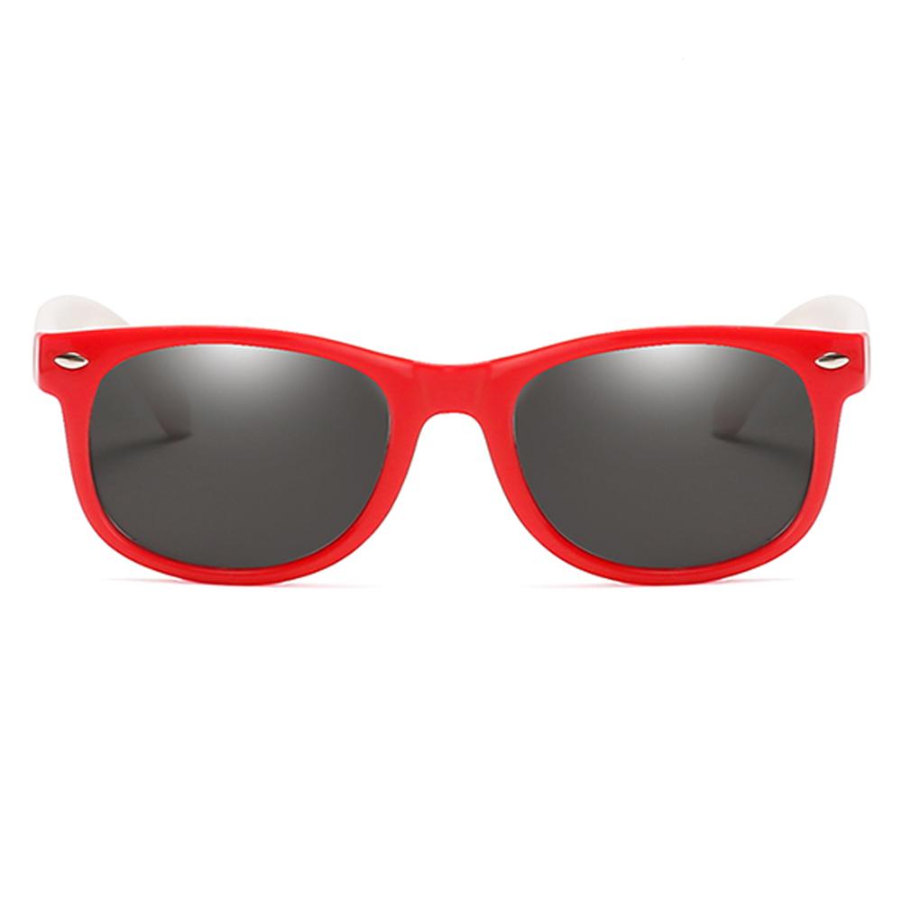 Rainbow - (Age 3-12)Kids UV400 Protective Polarized Sunglasses-Red&White