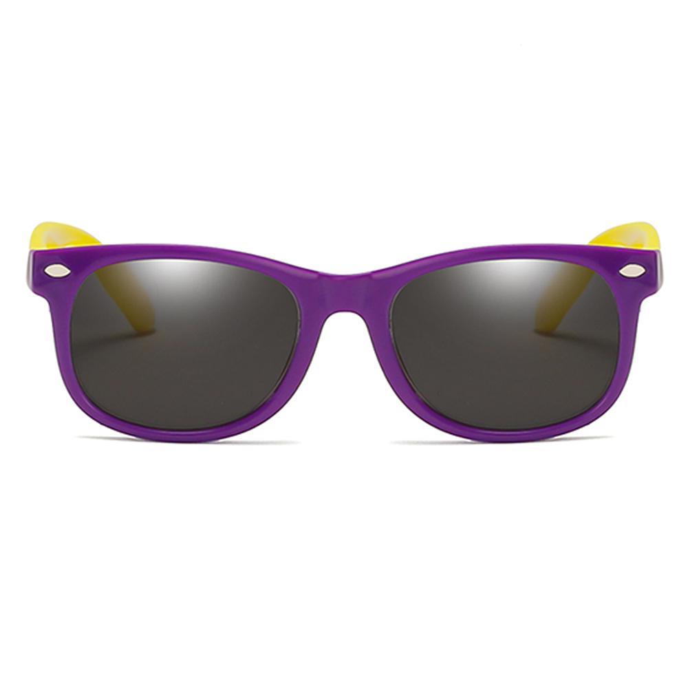Rainbow - (Age 3-12)Kids UV400 Protective Polarized Sunglasses-Purple&Yellow