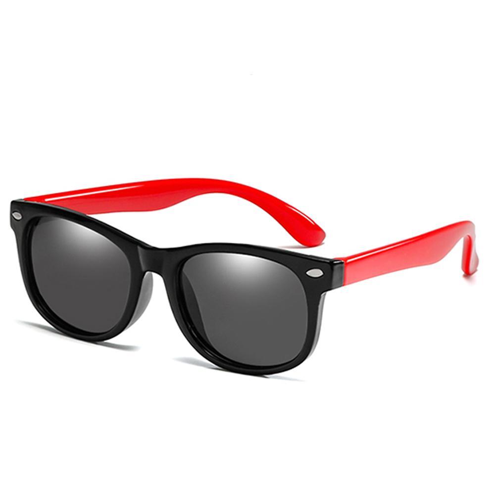 Rainbow - (Age 3-12)Kids UV400 Protective Polarized Sunglasses-Black&Red