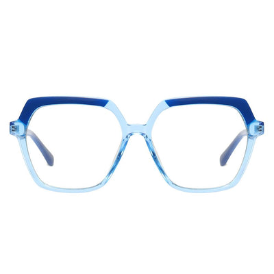 Believe - Fashion Blue Light Blocking Computer Reading Gaming Glasses - Transparent Blue