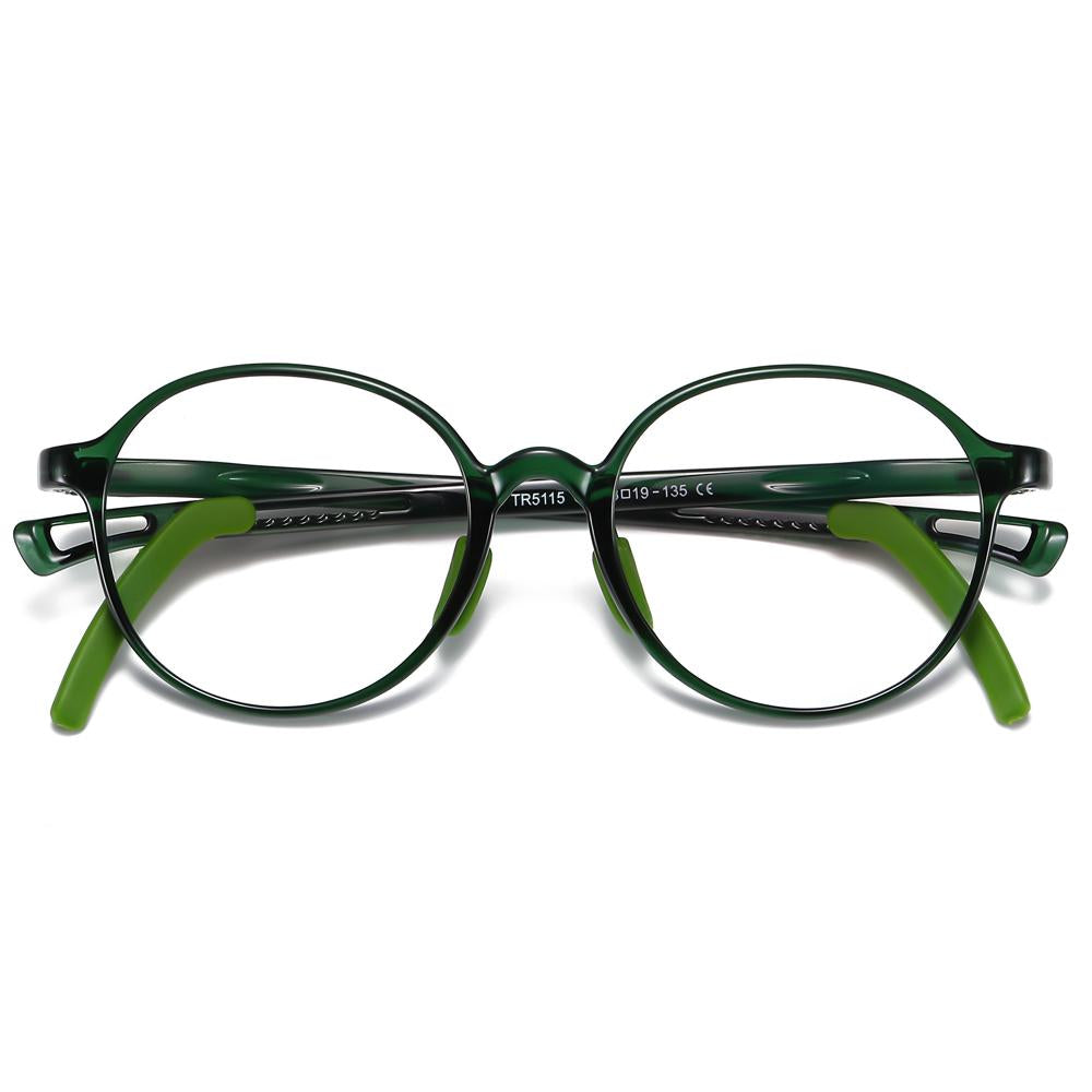 Smart - (Age 5-13)Children Non-slip Blue Light Blocking Glasses-Transparent Dark Green