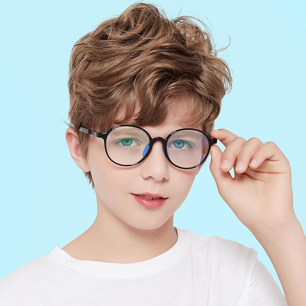 Smart - (Age 5-13)Children Non-slip Blue Light Blocking Glasses-Transparent Light Red