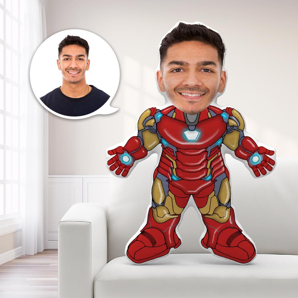 Custom Ironman MiniMe Pillow Face Pillow Personalized Mark 43 Pillow Custom Pillow Picture Pillow Costume Pillow Doll Super Hero Toy Personalized Dad Gifts