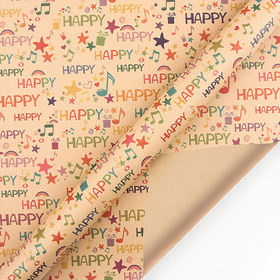 Gift Wrap Happy Musical Note Large Size - mysiliconefoodbag