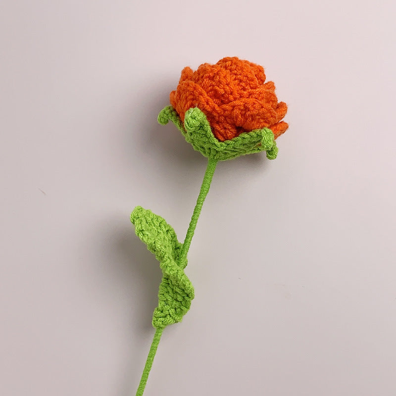 Roses Crochet Flower Handmade Knitted Flower Gift for Lover