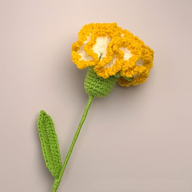 Carnation Crochet Flower Handmade Knitted Flower Gift for Lover