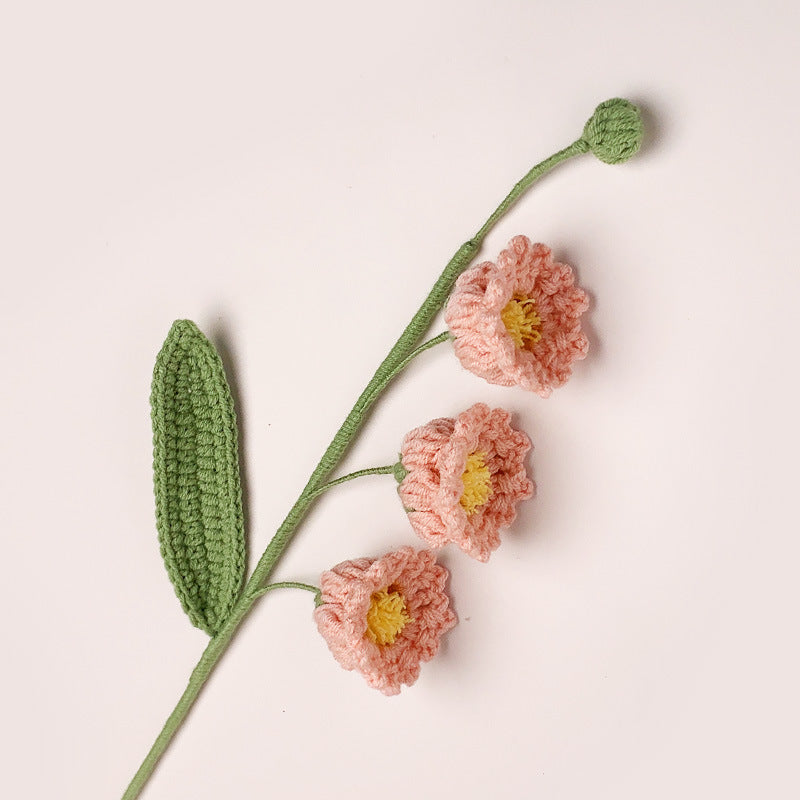 Bell Orchid Crochet Flower Handmade Knitted Flower Gift for Lover