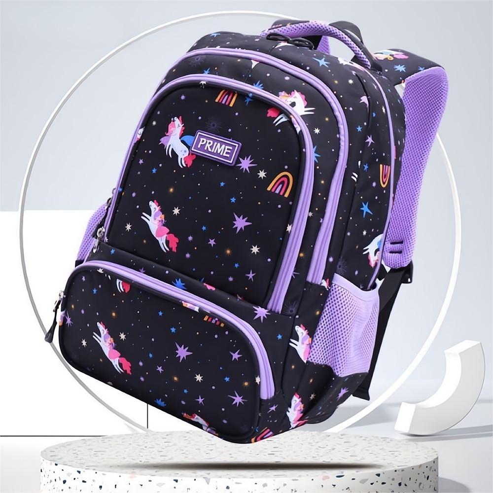 Rainbow School Backpack Astronaut Kids Bookbag Preschool Kindergarten School Bag for Boys Girls