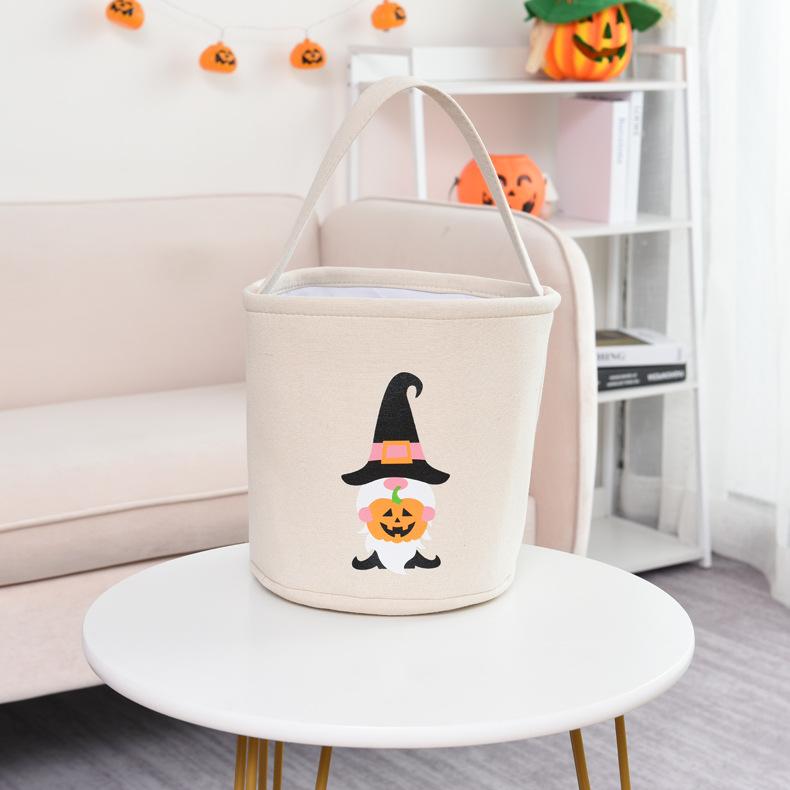 Trick or Treat Bucket Bag Halloween Basket Collapsible Storage Tote Bag