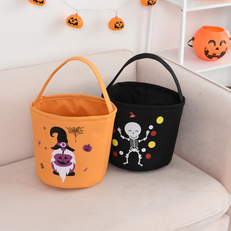 Trick or Treat Bucket Bag Halloween Basket Collapsible Storage Tote Bag