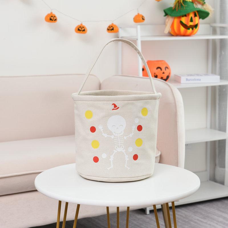 Halloween Trick or Treat Collapsible Gift Basket Bucket Toy Storage Tote Bag