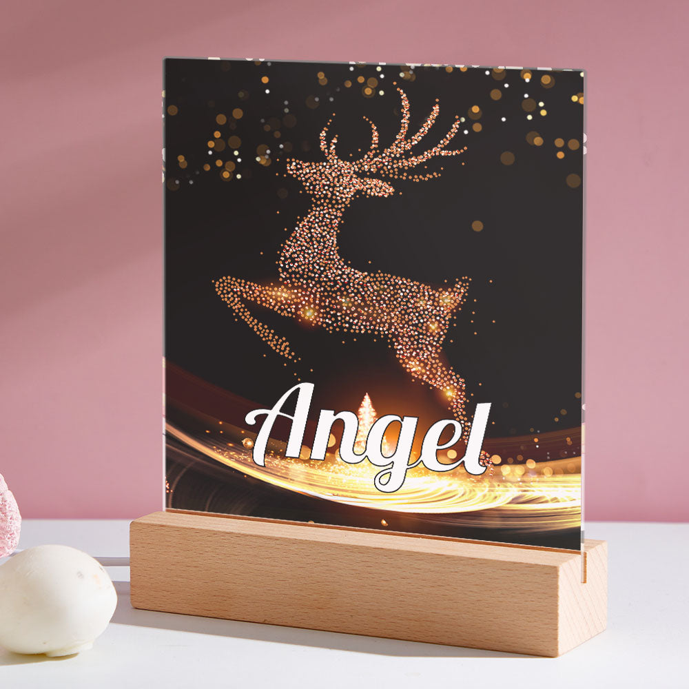 Christmas Gifts Custom Christmas Elk Night Light with Photo Personalized Night Lamp With Text