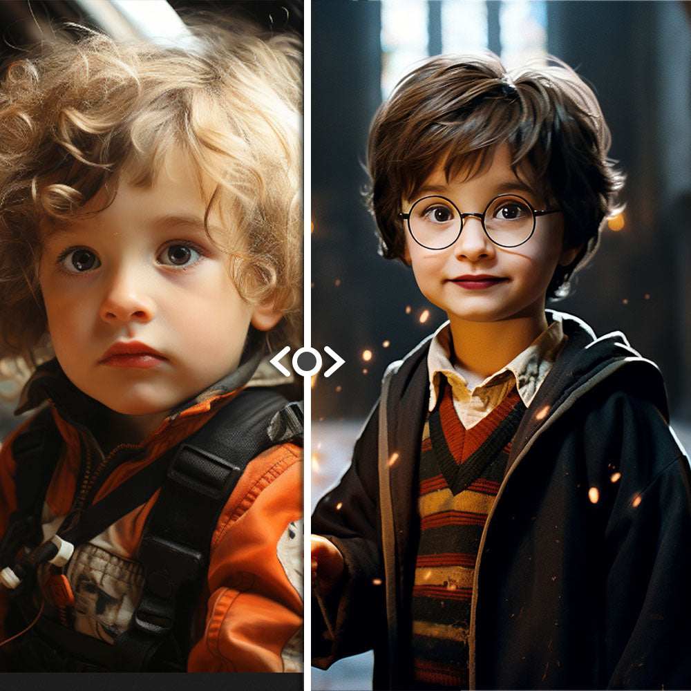 Personalized Face Harry Potter Tapestry Custom Portrait from Your Photo Gifts for Kids / Son