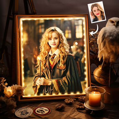 Custom Face Hermione Mirror Light Harry Potter Personalized Photo Portrait Gifts for Her - mysiliconefoodbag