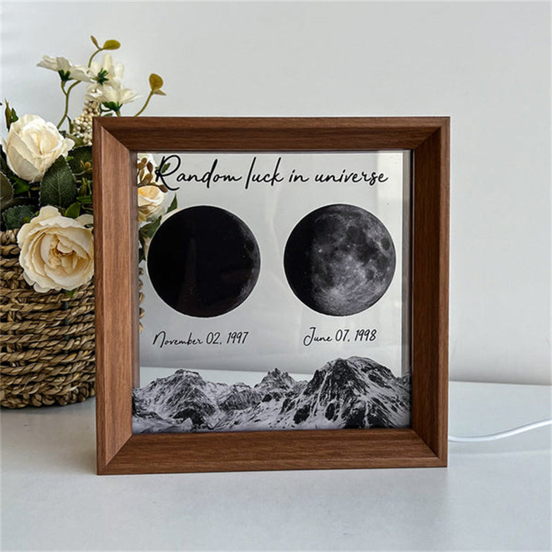 Custom Moon Phases LED Frame Light Birth Moon Night Light Gifts for Lovers