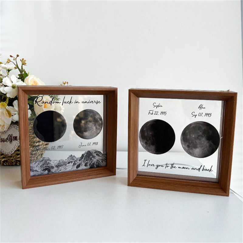 Custom Moon Phases LED Frame Light Birth Moon Night Light Gifts for Lovers