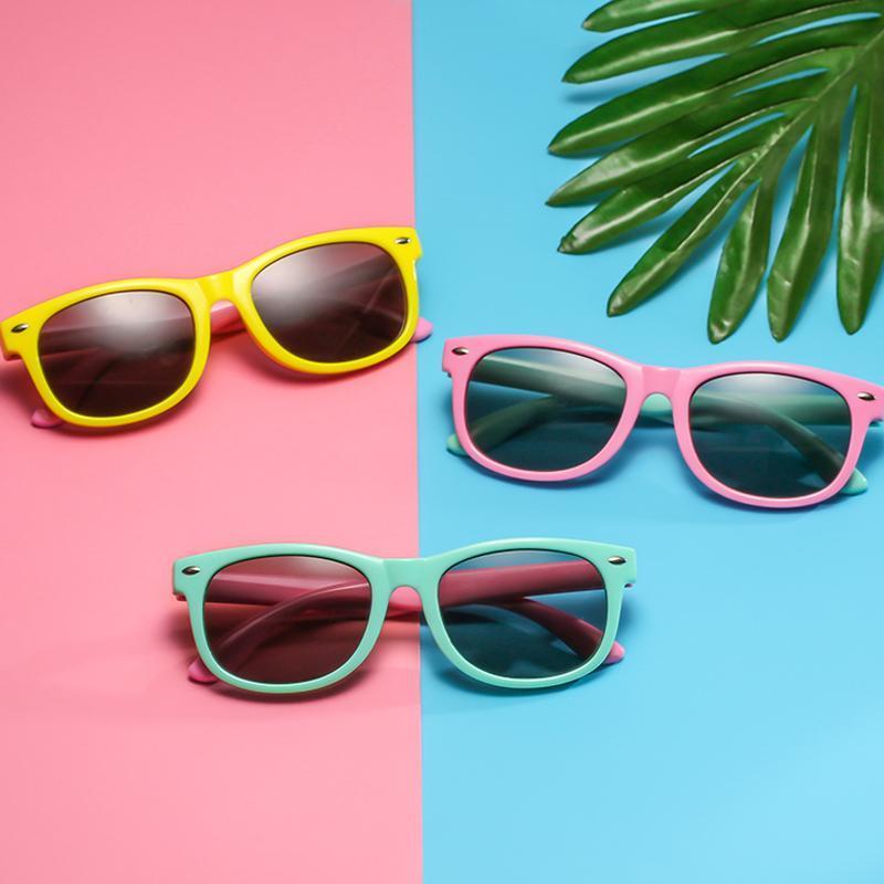 Rainbow - (Age 3-12)Kids UV400 Protective Polarized Sunglasses-Blue&Yellow