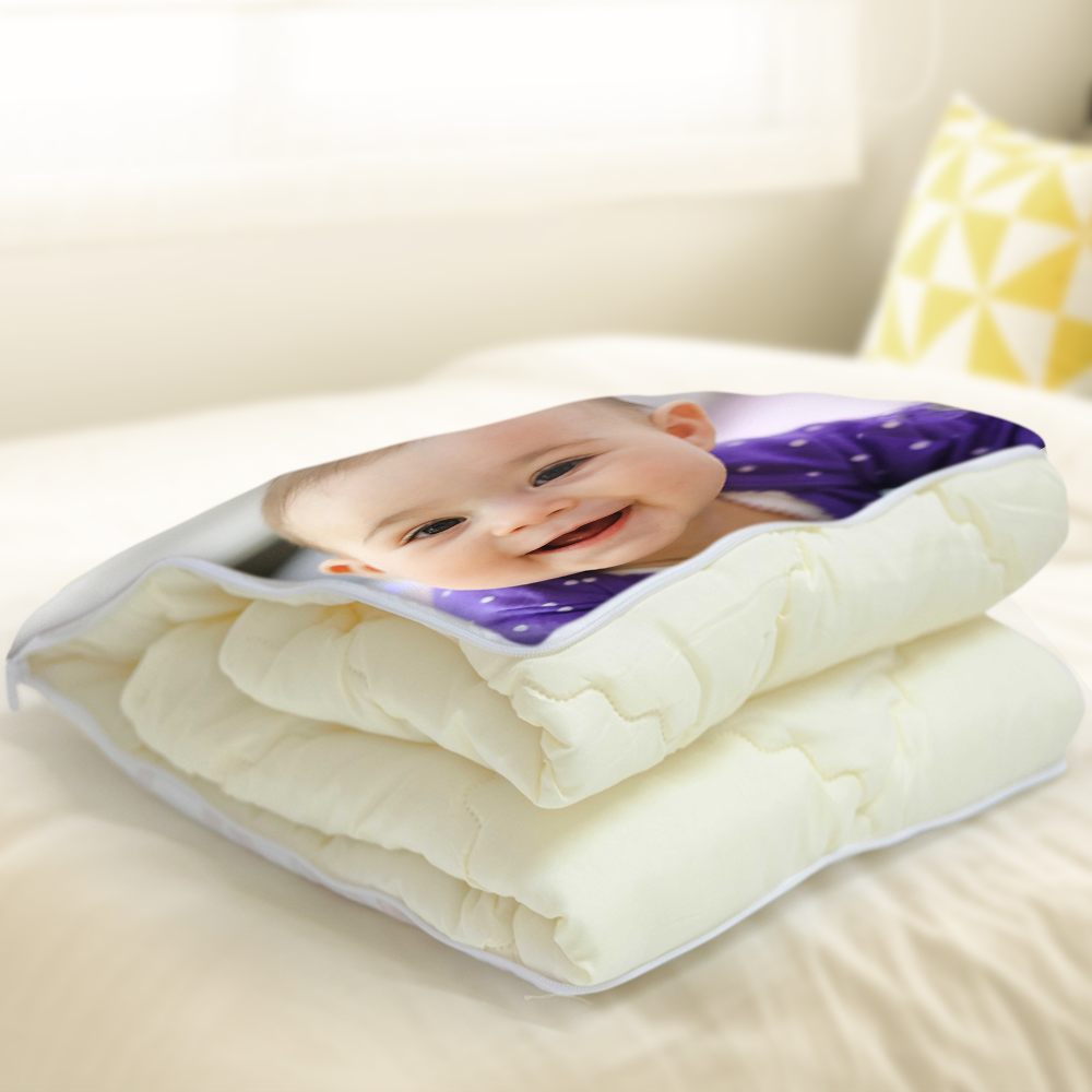 Custom Baby Photo Quillow - Multifunctional Throw Pillow and Quilt 2 in 1