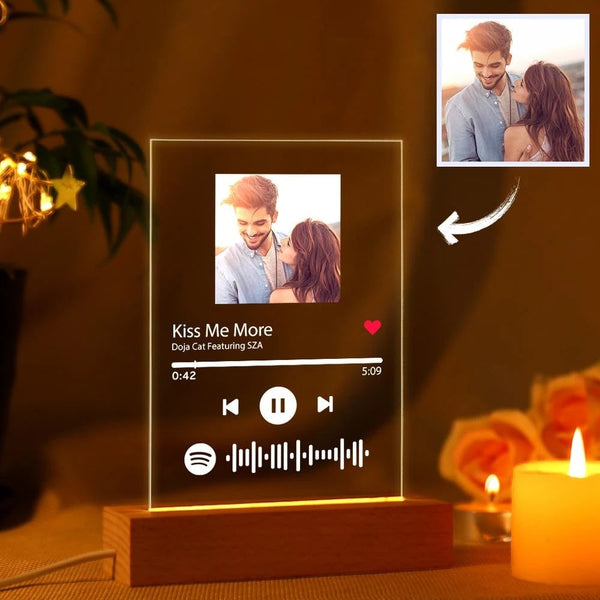 Spotify Acrylic Glass Lamp Custom Music Code Keychain Plaque
