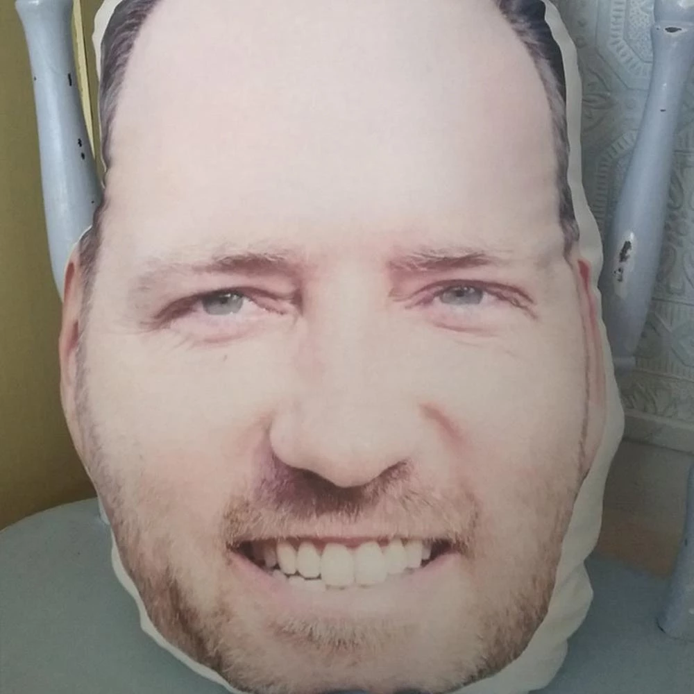 Custom Face Pillow Head Shaped Pillow from Photos Idea for Father's Day