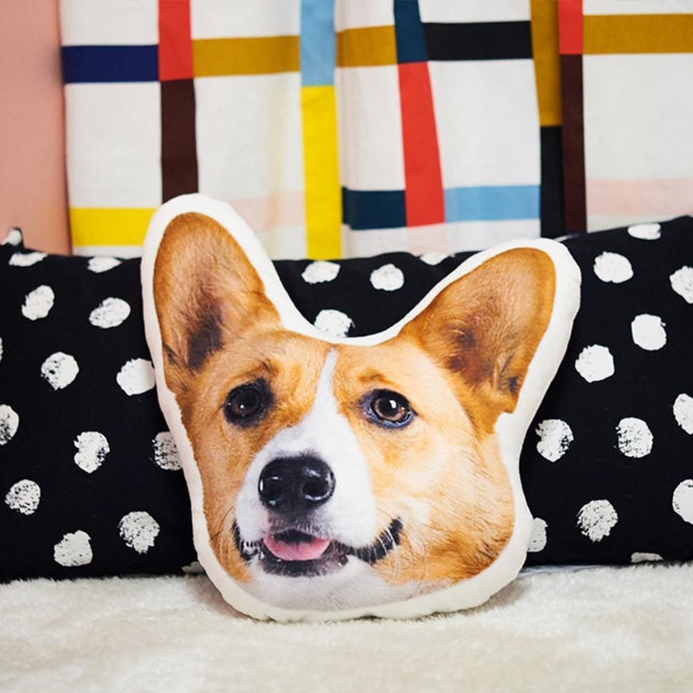 Custom Pet Portrait Face Pillow, Cat Head Shaped Pillow From Photos, Cat Memorial Personalized Pillow