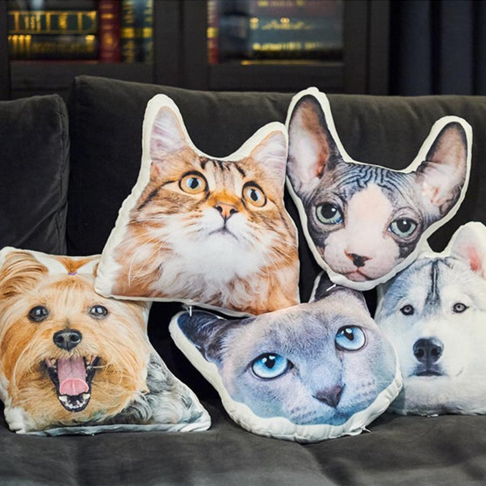 Custom Pet Photo Pillow, Cat And Dog Shaped Pillow, Pet Loss Gift