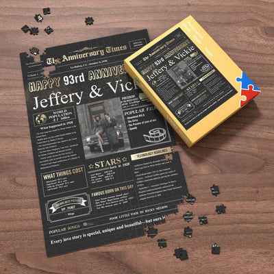 100 Years History News Custom Photo Jigsaw Puzzle Newspaper Decoration 93rd Anniversary Gift  93rd Birthday Gift Back in 1928