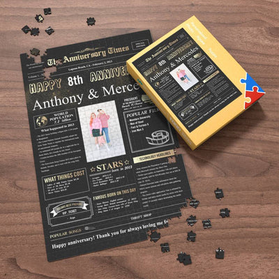 100 Years History News Custom Photo Jigsaw Puzzle Newspaper Decoration 8th Anniversary Gift  8th Birthday Gift Back in 2013