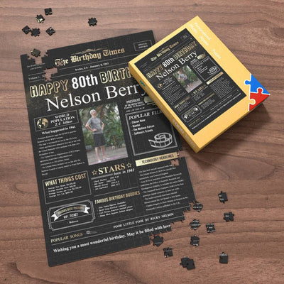 100 Years History News Custom Photo Jigsaw Puzzle Newspaper Decoration 80th Anniversary Gift  80th Birthday Gift Back in 1941